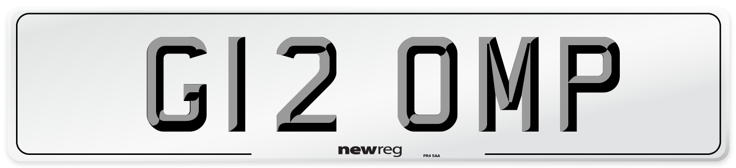 G12 OMP Number Plate from New Reg